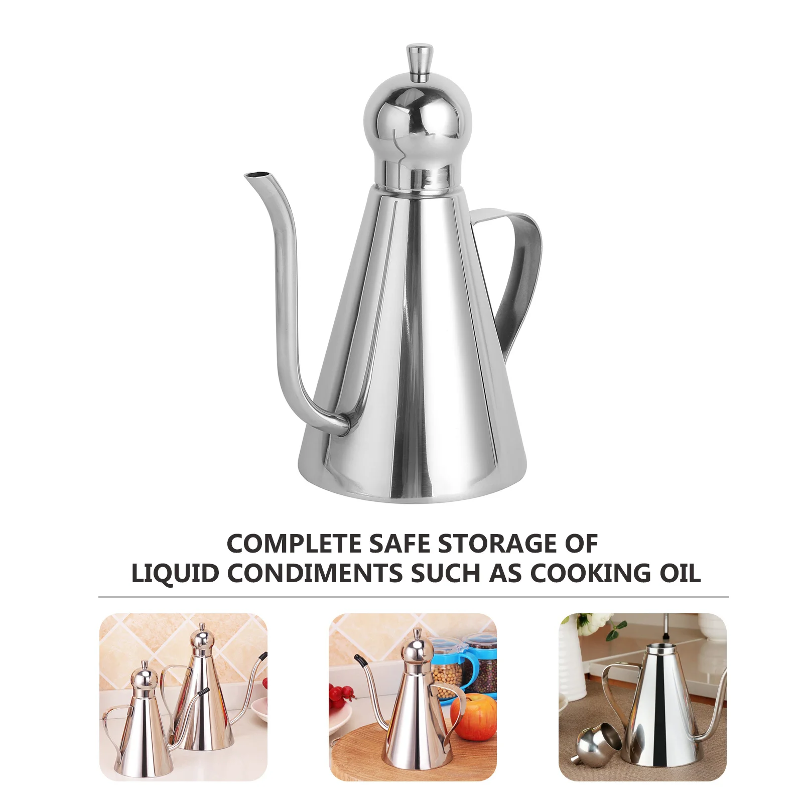 

304 Stainless Steel Oil Dispenser Leakproof Cover Kitchen Bottle for Olive Oil Vinegar Sauce Cooking Liquid Condiments