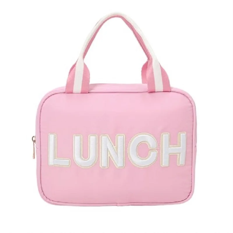 Nylon for Women Kids Cooler Case Thermal Portable Lunch Box Ice Pack Tote Food Picnic Bags for Work