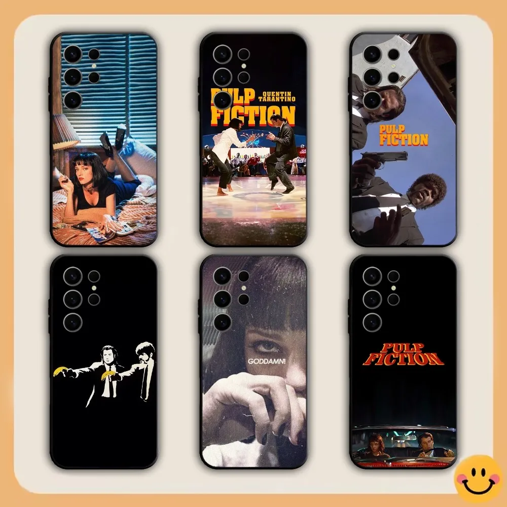 P-Pulp F-Fiction Phone Case For Samsung S21,S22,S23,S24,S30,Ultra,S20,S30,Plus,S21 Fe,Note20 5G black Cover