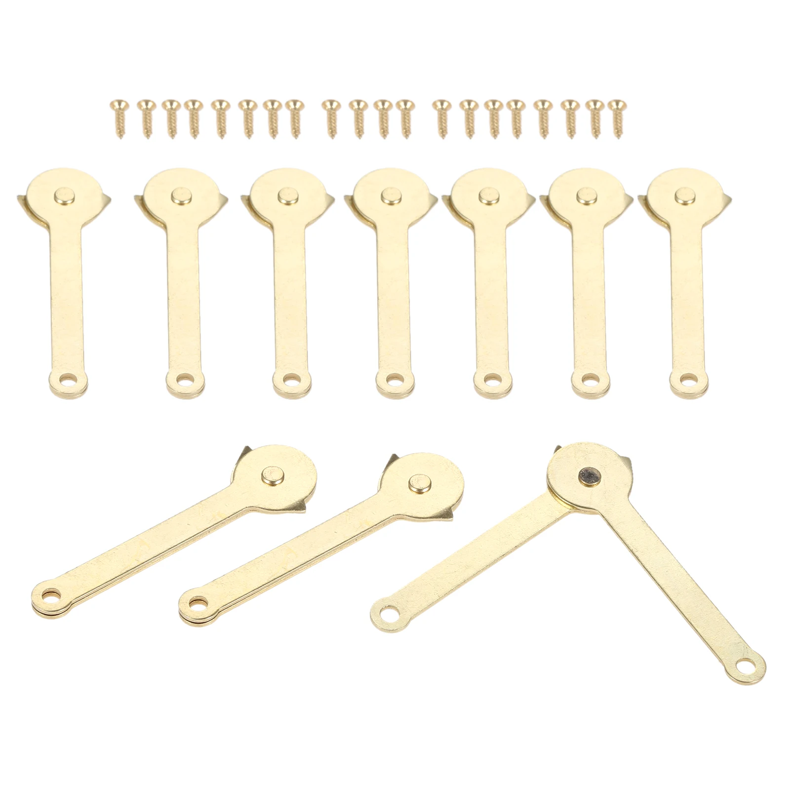 DRELD 10Pcs 68mm Support Hinges Furniture Fitting Box Display Cabinet Door Kitchen Cupboard Hinges Lid Stays with Screws