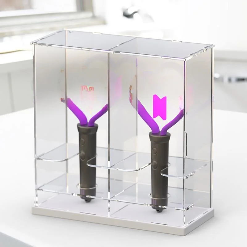 

Акриловый пылезащитный бокс для хранения с прозрачной крышкой, поддержкой флуоресцентных ламп и подставкой для концертных светильников, для организации рабочего стола