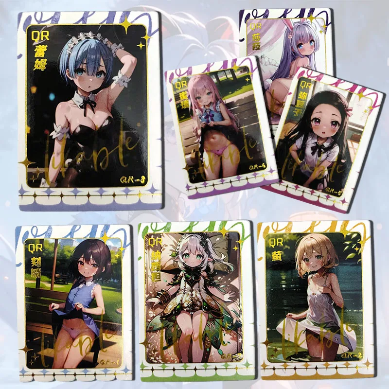 

Anime Goddess Story Charming QR card Rem Kanroji Mitsuri Keqing Lumine Nahida Toy collection boy Birthday Christmas gifts