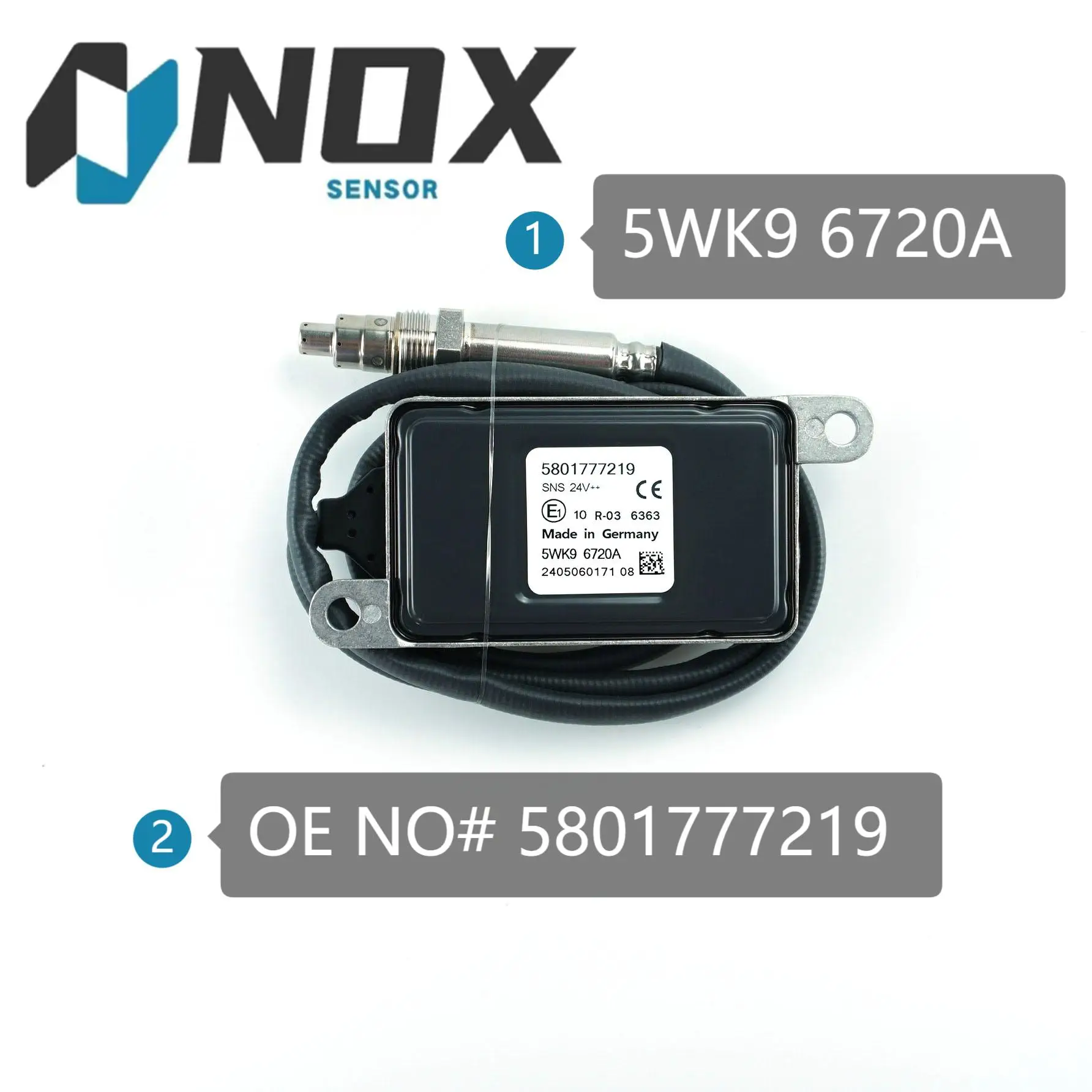 

High Quality Auto Spare Parts NOx Sensor 5WK9 6720A 5WK96720A 5801777219 Nitrogen Oxide Sensor for IVECO Trucks Buses Diesel