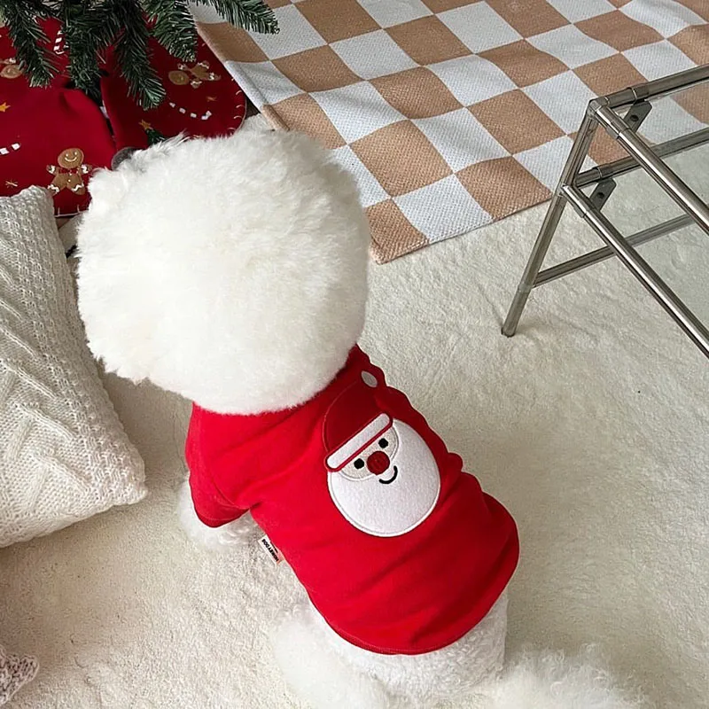 Puppy Christmas Wear Autumn and Winter Pet Bottoming Shirt Teddy Bear Pullover Warm Dog Clothes Pet Supplies XS-XL