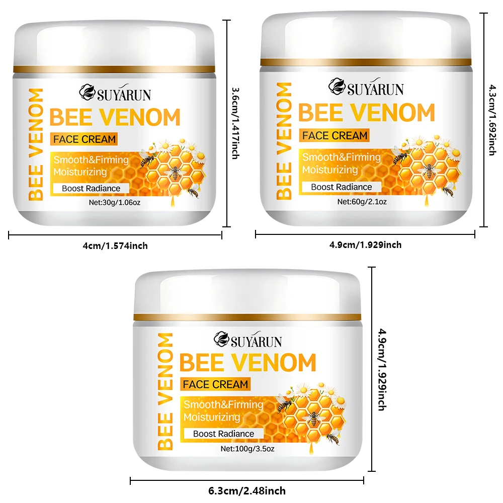 Крем SUYARUN Bee Venom с подсолнечным маслом, ромашкой и алоэ — антивозрастной увлажняющий успокаивающий увлажняющий крем для всех типов кожи.