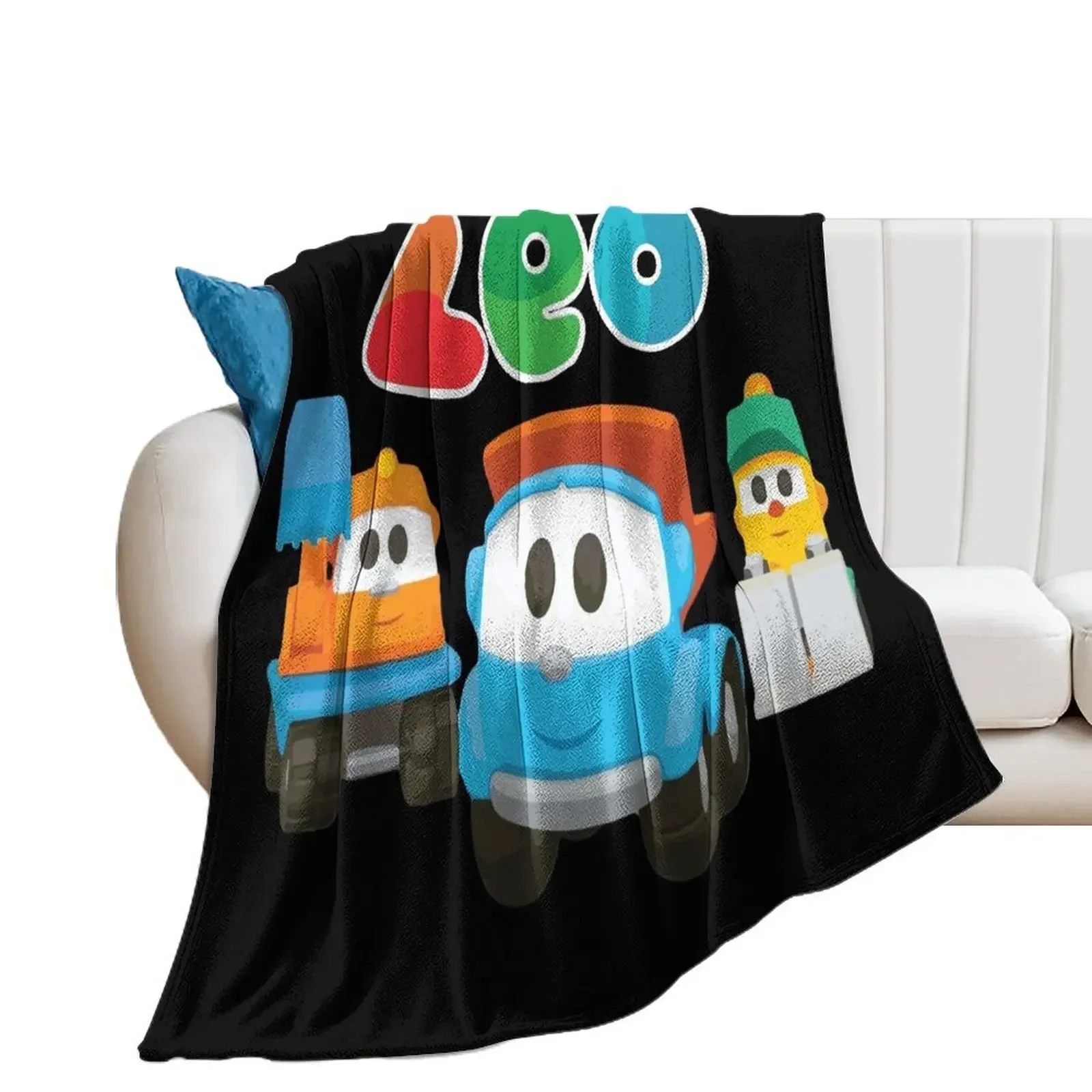 leo the truck, lifty and scoop Throw Blanket Flannels Plush Blankets