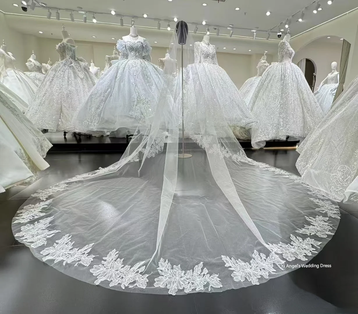 

Unique Lace Wedding Veil Cathedral Veil One Layer Bridal Accessory with Comb for Brides MM Wedding Accessories Headwear