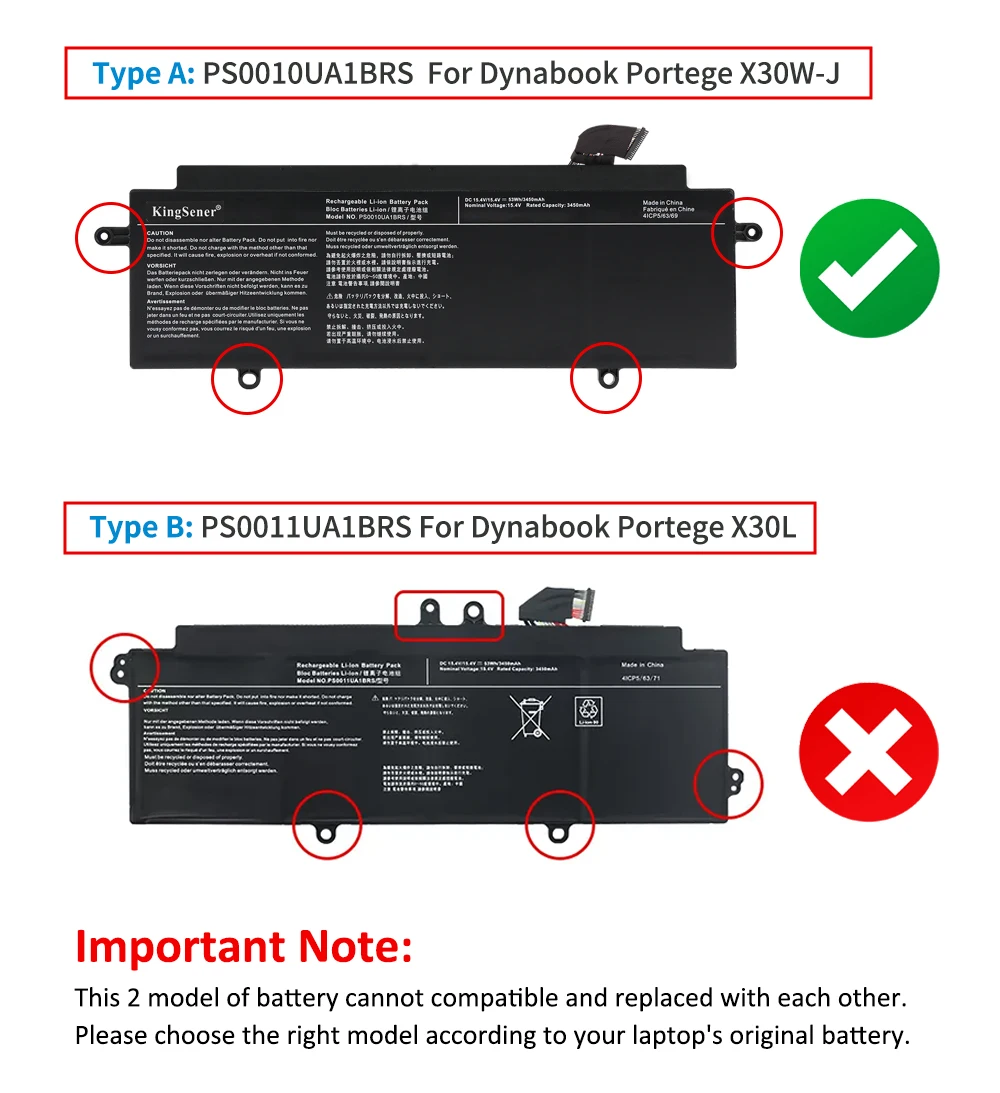 CS Batterie Grande Capacité Compatible Portege X30L-J - Remplacement Pour X30L-J PCR10A Etc. - Cameron Sino