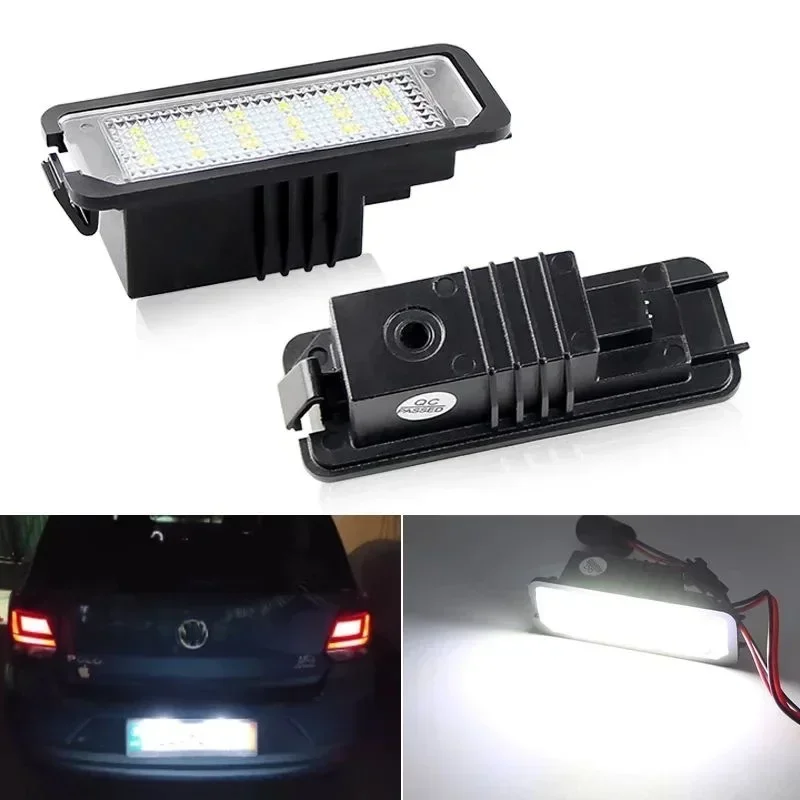 

12V LED Car License Number Plate Light Lamp No Error for Volkswagen Passat Amarok Phaeton Rabbit Scirocco 3 T-ROC Lupo 3L Polo