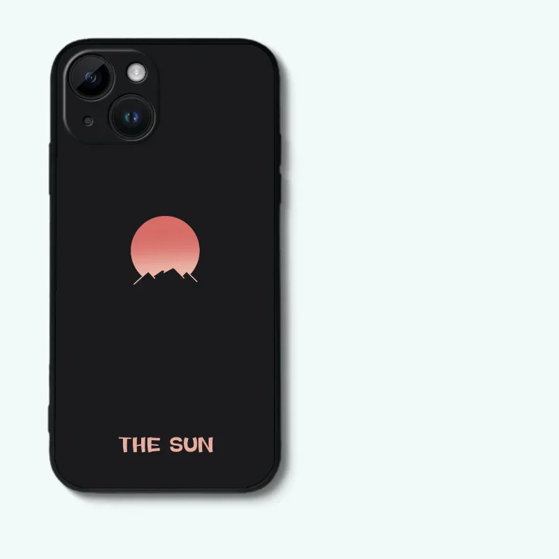 The Sun Moon Couple Paired Phone Case For iPhone 15 14 13 11 12 16 Pro XS Max 13Mini XR SE 7 8 Plus Matte Lovers Cover Fundas