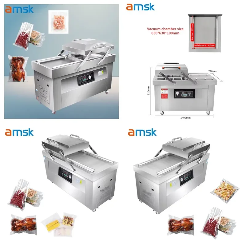 2026 DZ-600 Commercial Double Chamber Seal Industrial Thermoform Plastic Food Package Sealer Machine Vacuum Pack Machine