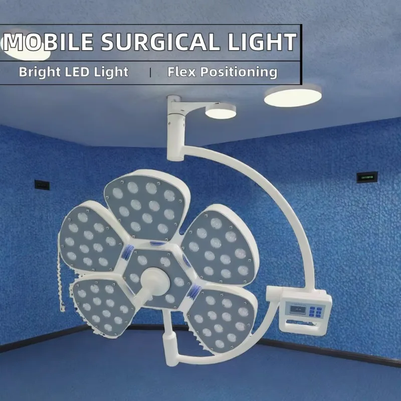 Surgical Shadowless Lamp with Luminous Round Head, Wall-mounted Ceiling Type, Hospital Dental Shadowless Lamp