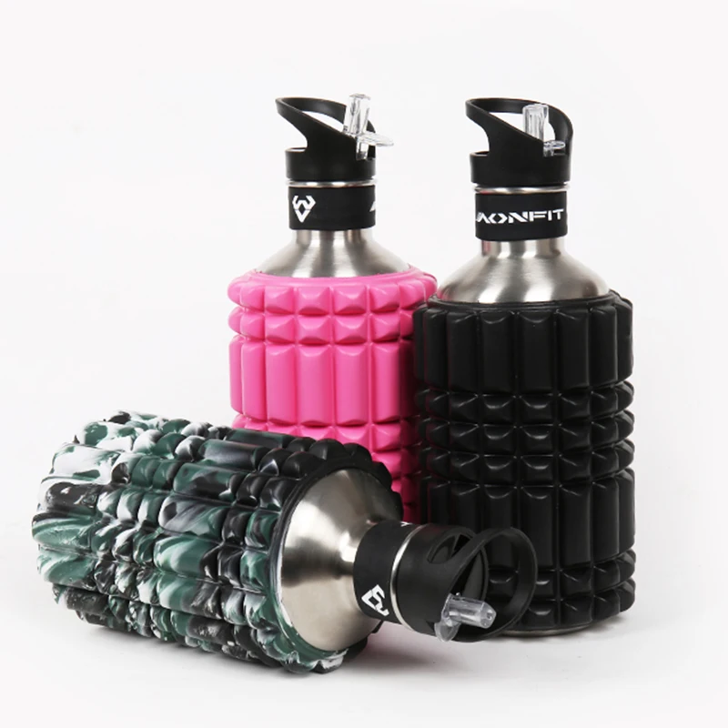 fitness water bottle large capacity 1.2 liters multifunctional drinking sports water roller bottle suitable for yoga