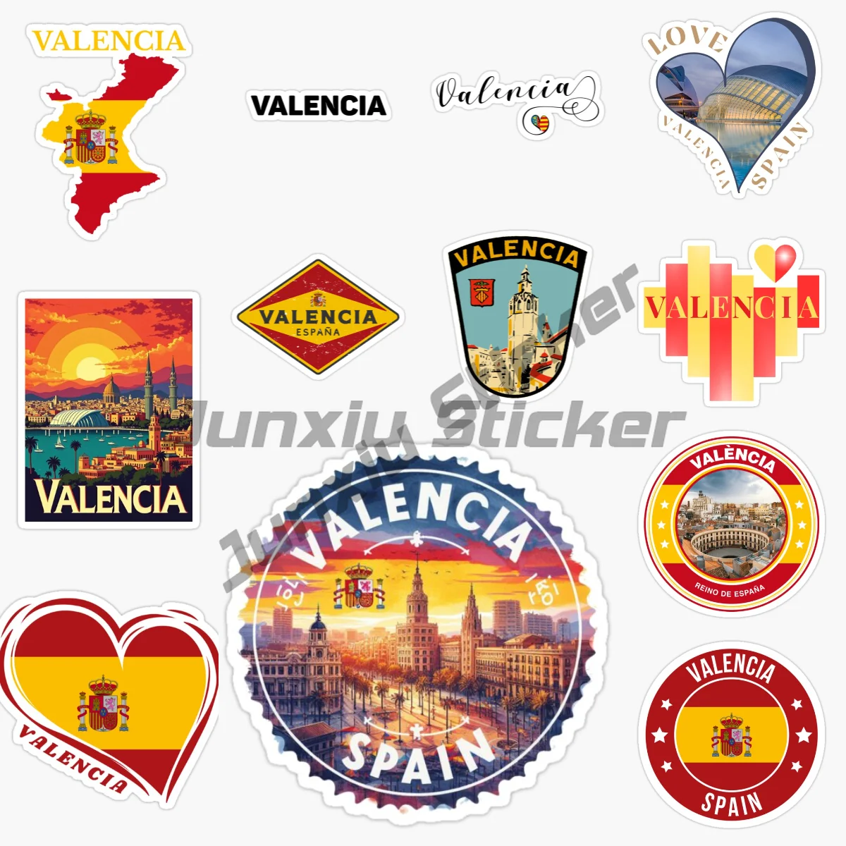 

VALENCIA Spain Scenery Car Sticker Vinyl Self-adhesive Decal Waterproof Sun Protection