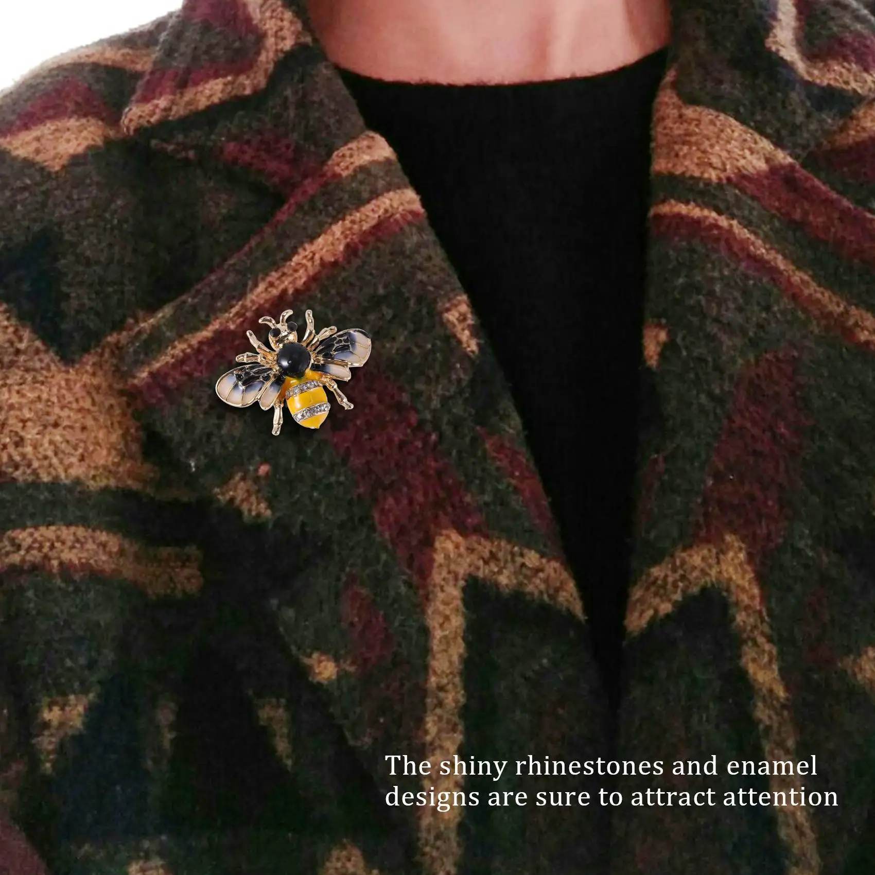 FZFZ Pin Bros Kristal Modis Lencana Kostum Hadiah Perhiasan Pesta Mode Lebah