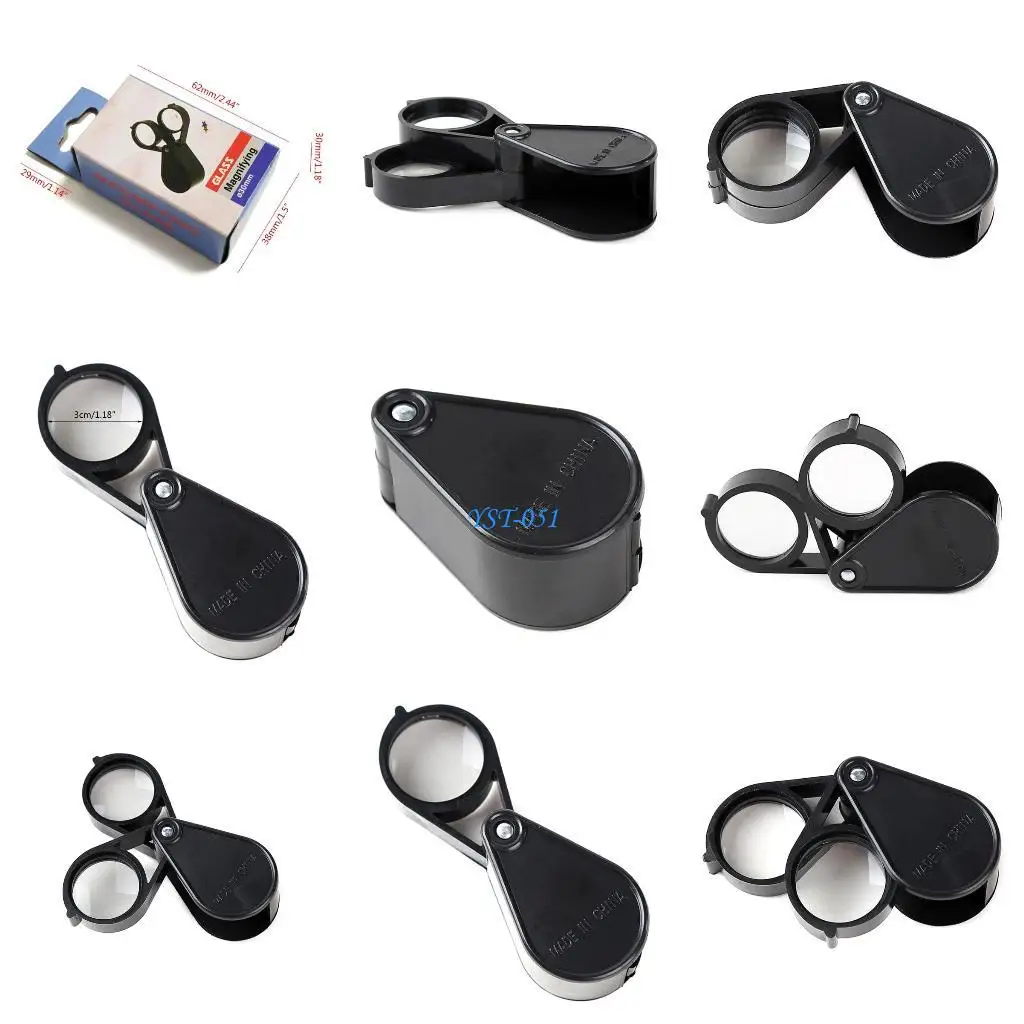 

E15A 10X30mm Portable Folding Loupe- Jewelry Optical Stamps Antiques