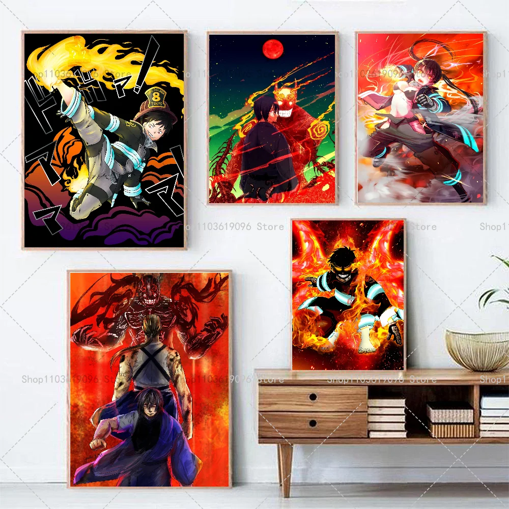 Anime F-Fire Force Poster Paper Print Home Bedroom Entrance Bar Cafe Art Painting Decoration