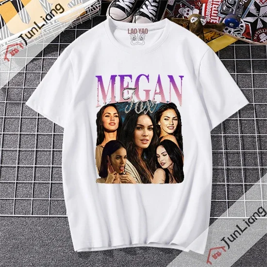 

Женская футболка Megan Fox, топы для актрисы из фильма, уличная одежда с графикой сердца, мужская одежда, готическая одежда, мужская 100% хлопок, Harajuku Y2k