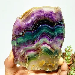 Natural Stone Colorful Fluorite Tablet Chakra Spiritual Meditation Healing Feng Shui Energy Crystal Room Ornament