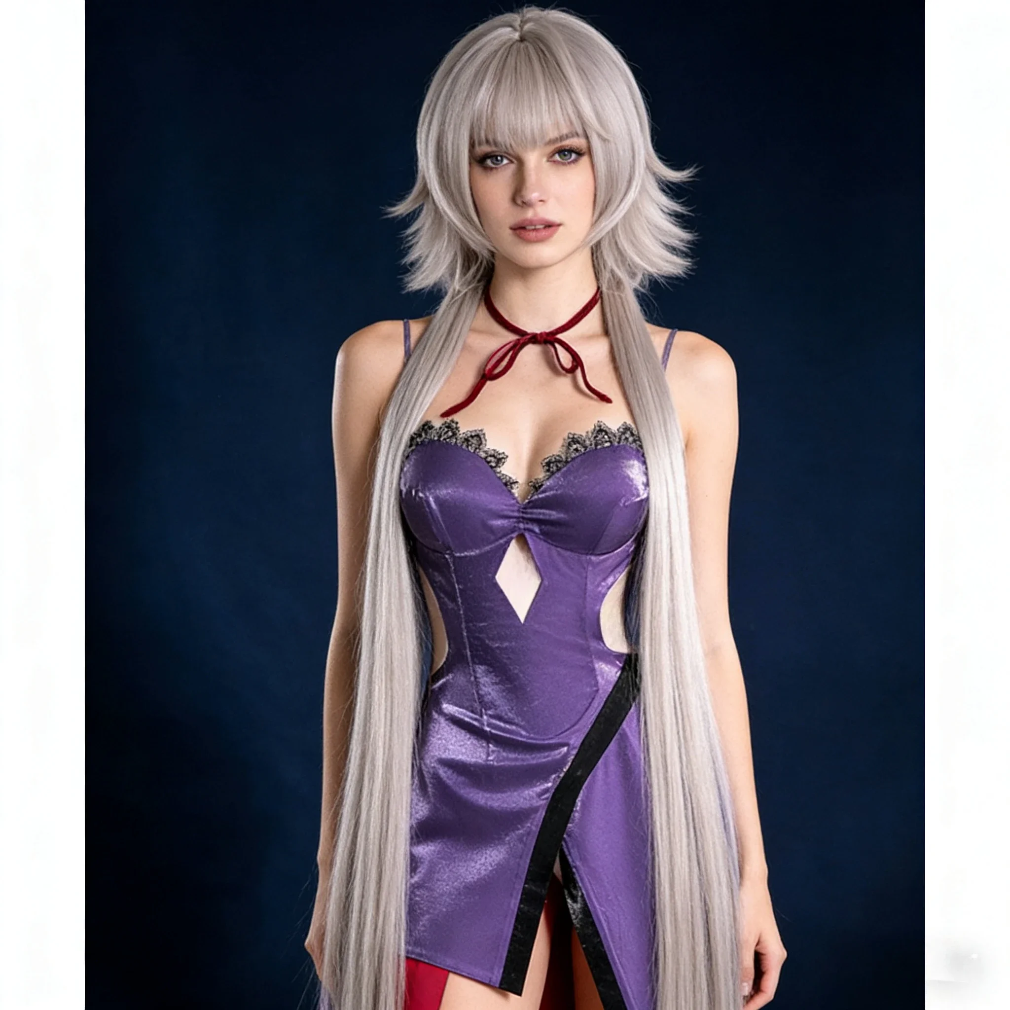 

In Stock FGO Wowo Game 2025 Game Fate/grand Order Joan of Arc Cosplay Costume Jeanne D 'arc Dinner Carnival Black Joan Dress Wig