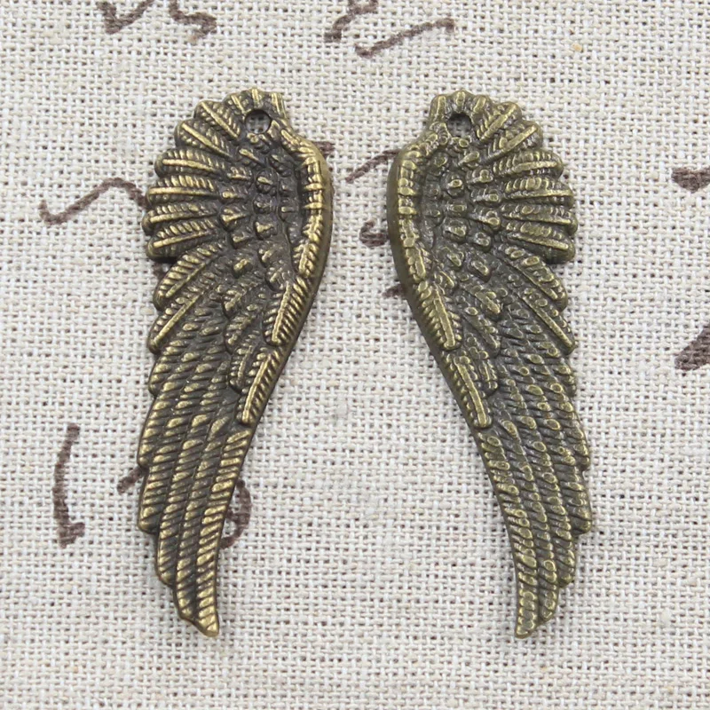 6pcs Charms Angel Wings 50x17mm Antique Making Pendant fit,Vintage Tibetan Bronze Silver color,DIY Handmade Jewelry