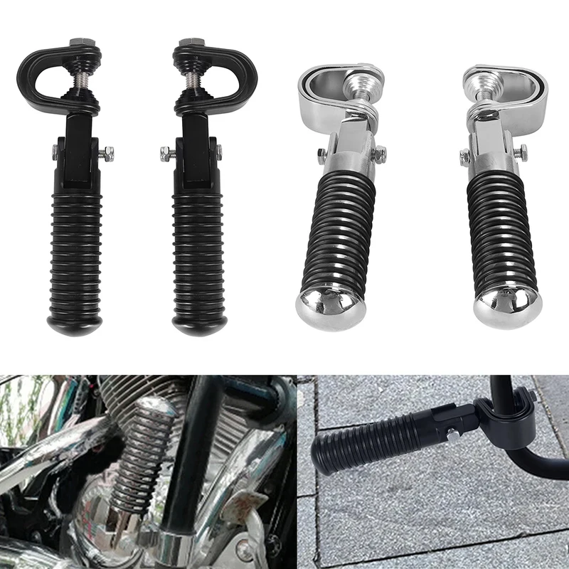 

1-1.25 Inch Motorcycle Crash Bar Foot Pegs With Mount Clamp Universal Highway Footrest Modification Accessories