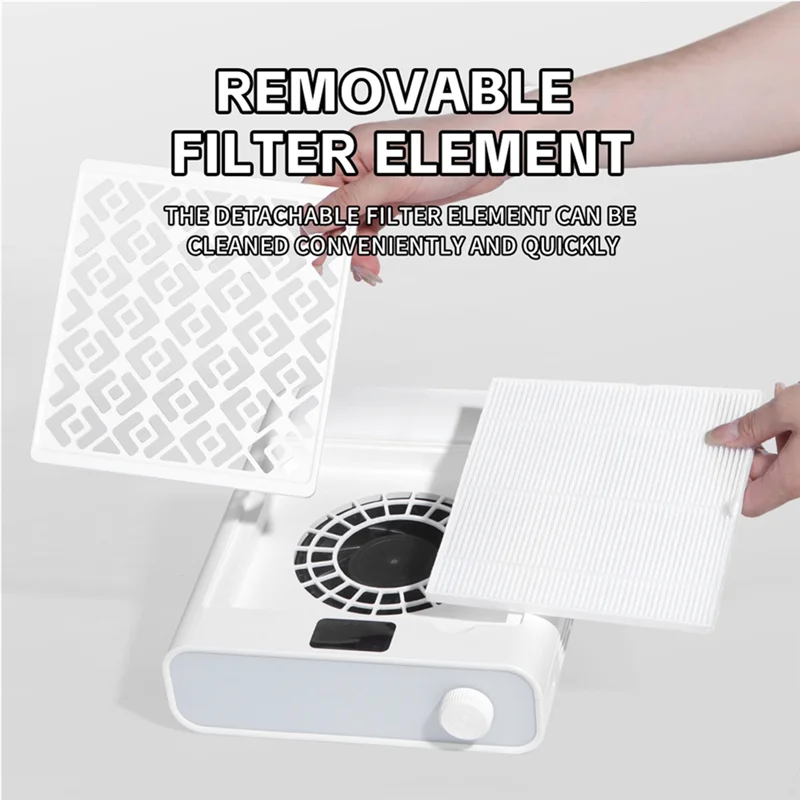 B58B-Hand Pillow Included Professional Nail Dust Collector For Acrylic Nails- Brushless Vacuum Cleaner With 2 Filters 5-Speed Tu