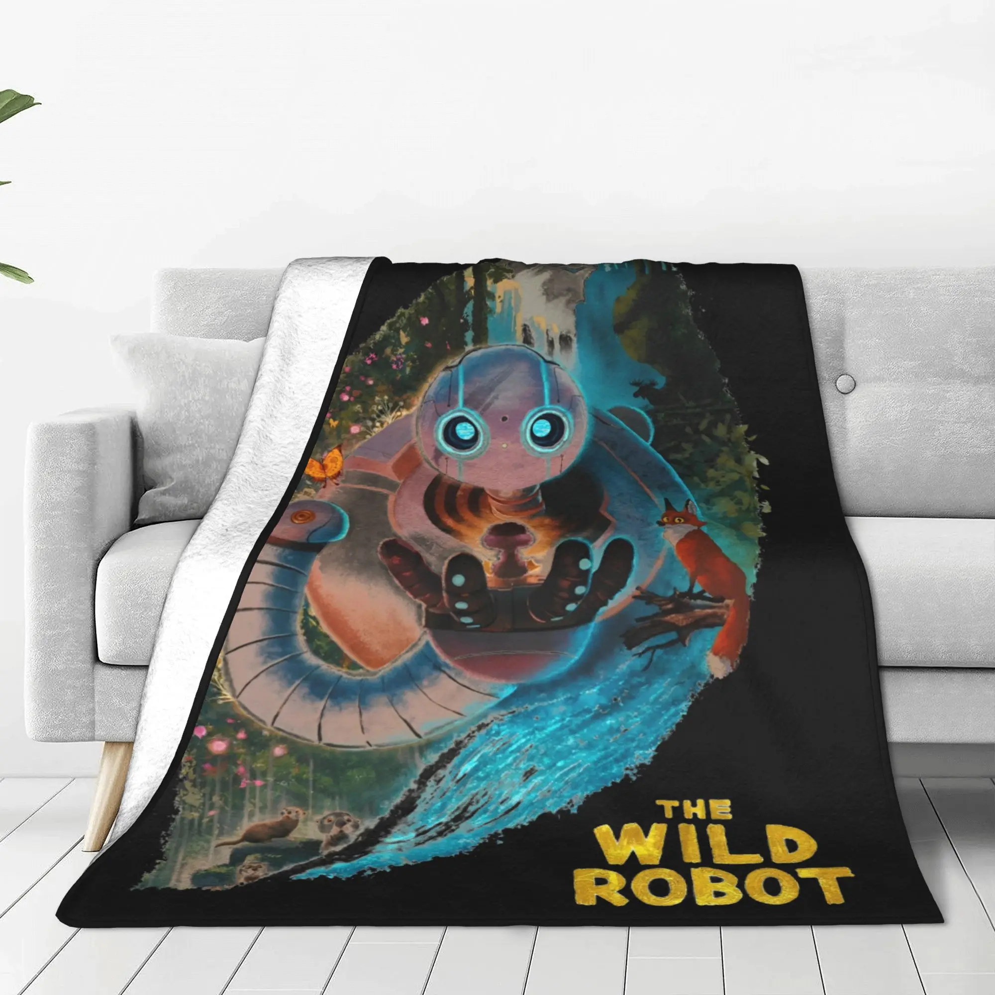 Os robôs selvagens cobertores de malha 2024 novo dos desenhos animados flanela lance cobertor colchas impresso macio quente respirável colcha