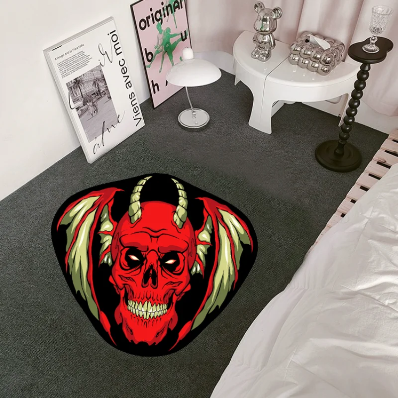 Cool Trendy Devil Skull Carpet Comfortable Soft Bedroom Rug Minimalist Large Area Living Room Decorative Carpets Balcony Rugs IG