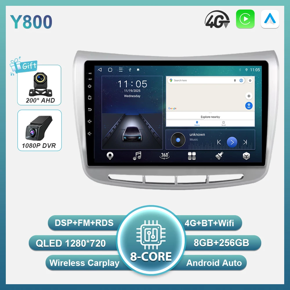 Android 16 Carplay autoradio voor Lancia Delta 2009 - 2019 GPS navigatie stereo auto multimediaspeler 5G Wifi 2k scherm BT DSP - afbeelding 1