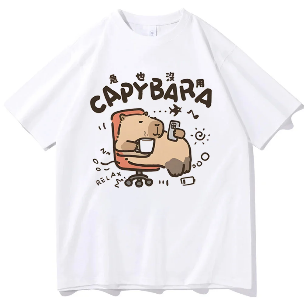 Capivara camiseta feminina anime gráfico respirável cultura pop gráfico 80s camiseta clássico 2000s vintage punk