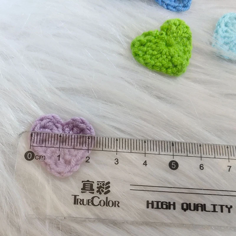 20Pcs/Lot 2.2CM Cotton Knitting Heart Multiple Colors Hat Clothing Decoration Scrapbooking DIY Crafts Handmade Accessories