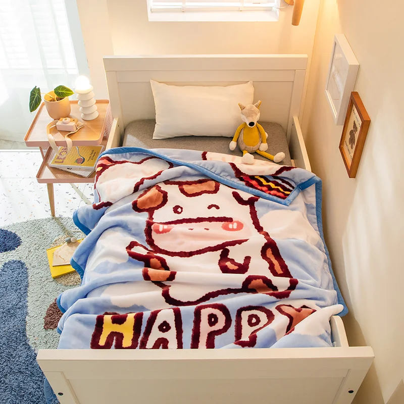 Plush Cartoon Shaped Blanket Creative DesignCute Thin Flannel Aircondition Blankets, Home Decor Outdoor Aesthetic Blanket