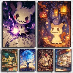 Classic Pokemon HD Canvas Painting Anime Figures Mimikyu Poster Print Watercolor Wall Art Picture Modern Home Decor Kids Gifts