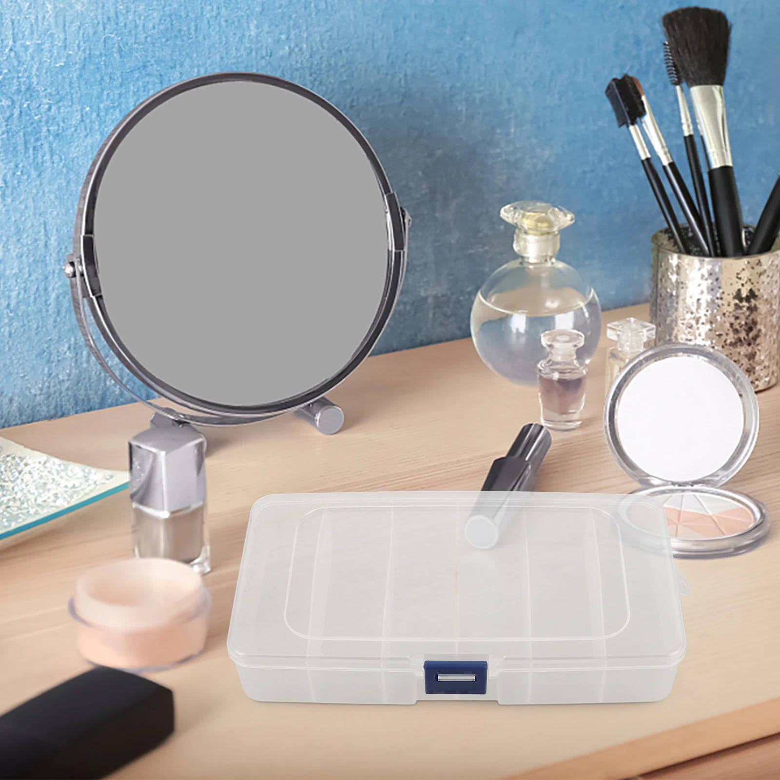 Cosmetica Opbergdoos Make-up Tool Organizer Transparante Compartiment Container voor Wattenstaafjes Lippenstiften Accessoires