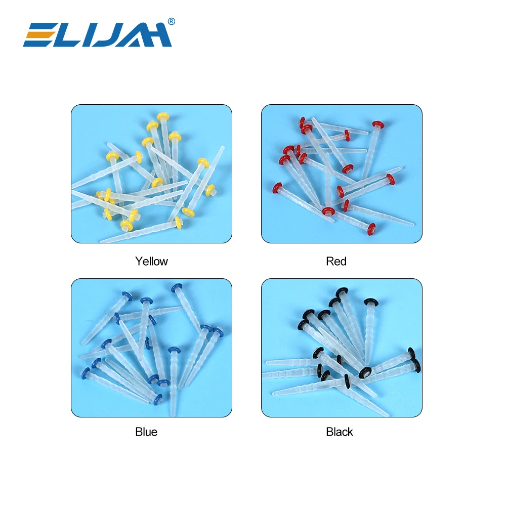 ELIJAH 200 قطعة/صندوق ألياف الأسنان بعد التدريبات المسمار مستقيم آخر الكوارتز الزجاج الموضوع كومة عدة قناة الجذر المواد الترميمية