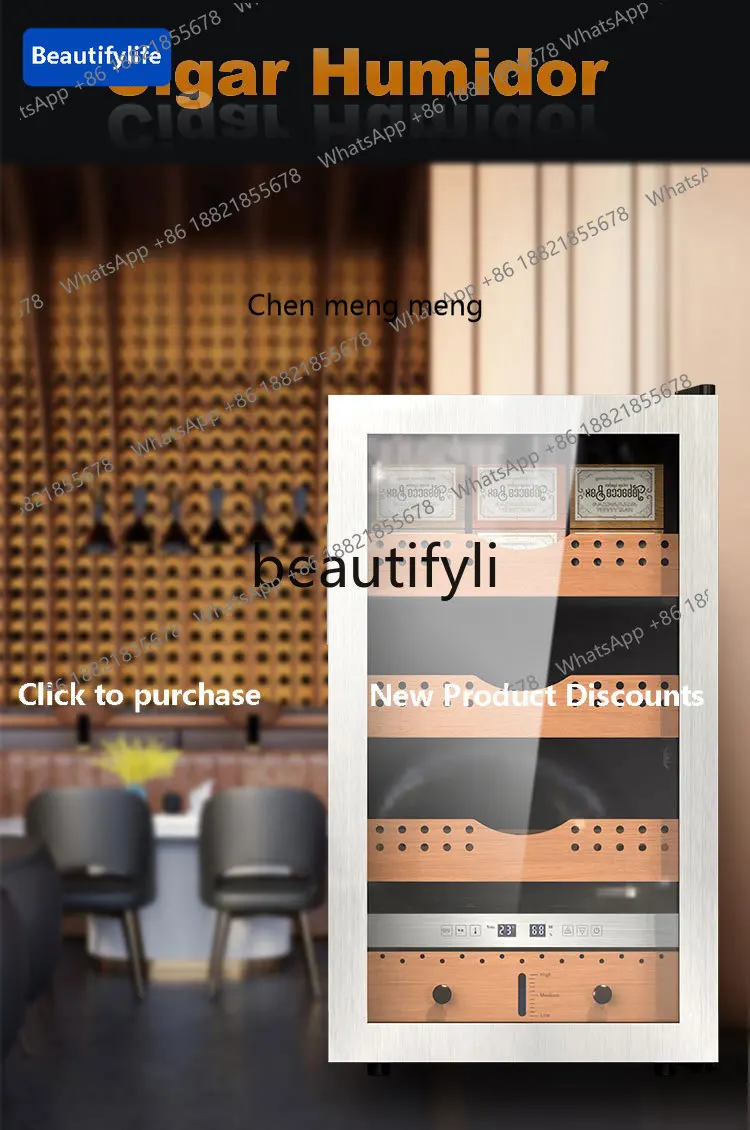 

Z189 a56 Constant Temperature and Humidity Single Door Cigar Cabinet Single Temperature Intelligent Display Cigar Cabinet