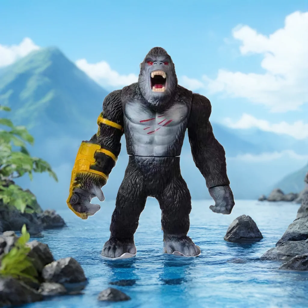 Godジラvs.kong 2ロボットアームPVCモデル玩具、柔らかいゴム人形、男の子、新しい映画のための手作りギフト、2024