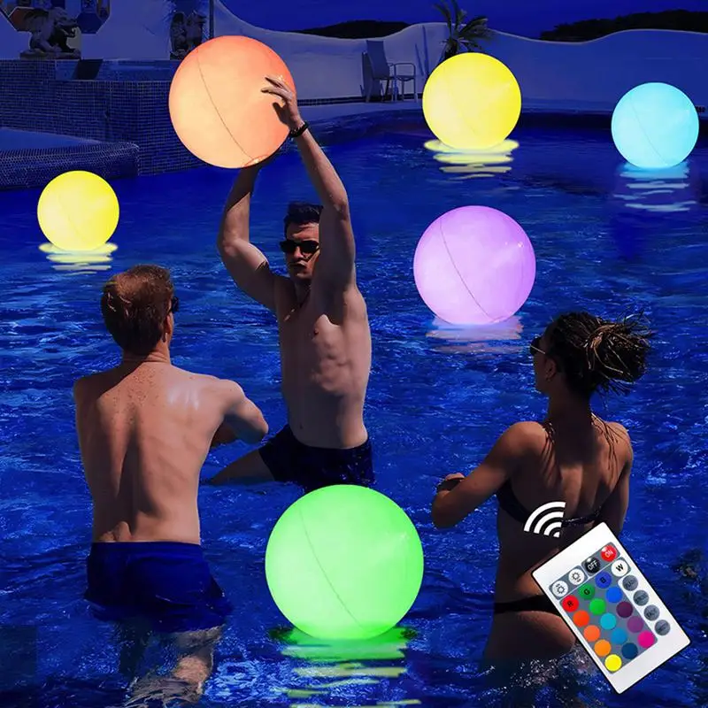 

16 Colors Swimming Outdoor Balloons Garden 38cm Inflatable LED Balls Water Pool Party Luminous Toy for Summer patry