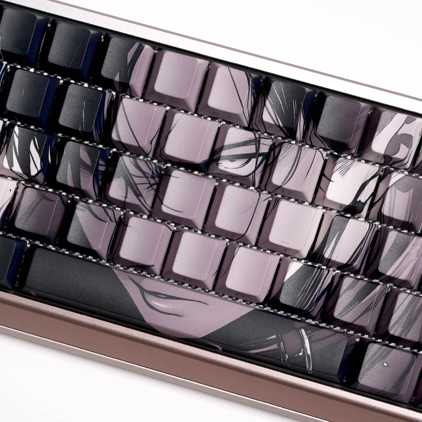 Levi Ackerman Keycaps 82 Keys Chainsaw Man Cherry Side Transparent PBT Sublimation Anime Keycap for Mechanical Keyboard Woting68