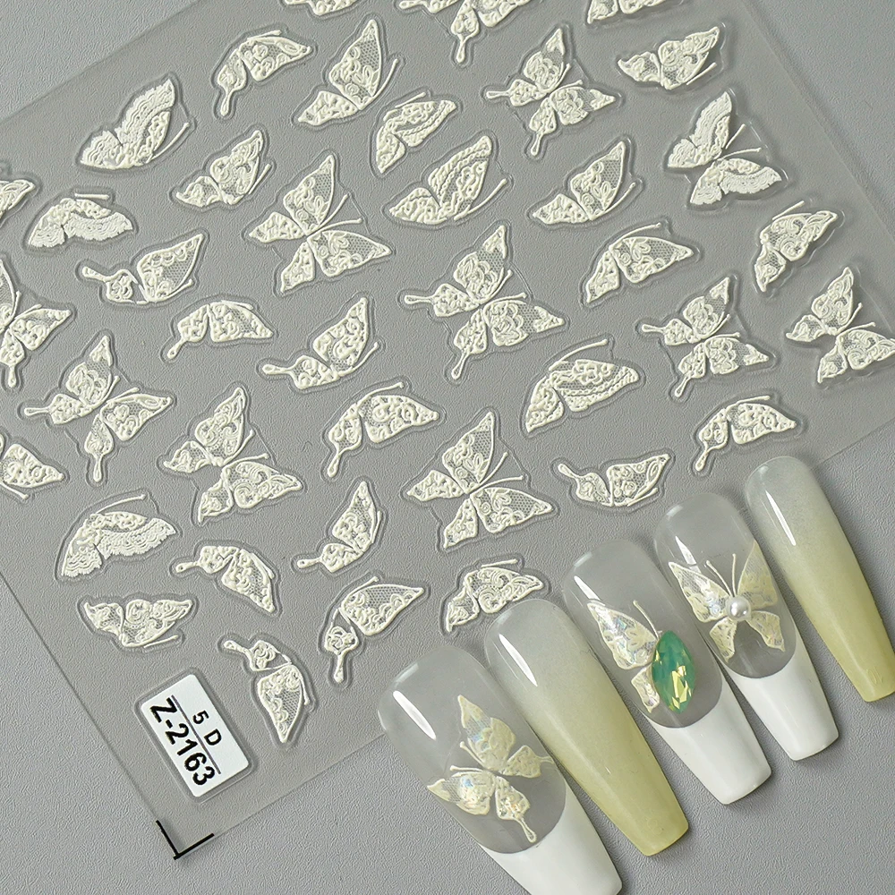 

2025 New Trend Colorful Shiny Butterfly Nail Stickers for DIY Nail Art Decorations