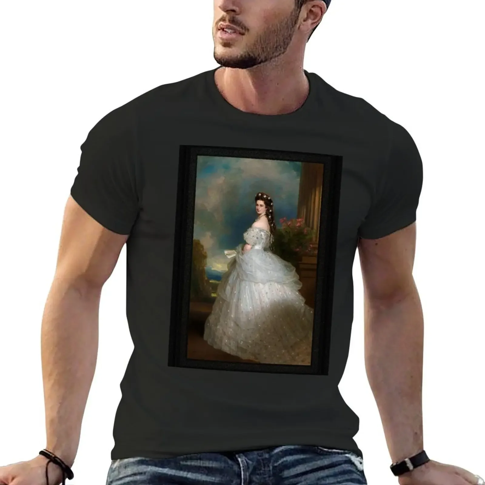 

Portrait Of Empress Elisabeth of Austria by Franz Xaver Winterhalter T-Shirt graphic tee shirt blacks customs mens clothes