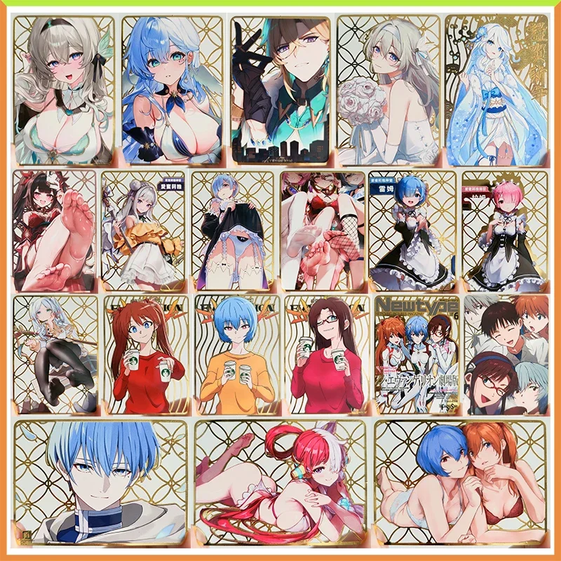 

Аниме История Богини DIY ACG Металлическая лазерная карта Эмилия Аска Лэнгли Сорю Мани Игрушки для мальчиков Коллекционная карта Подарок на день рождения