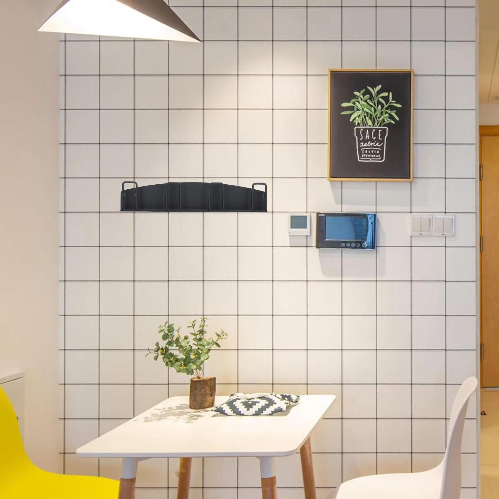 

Magnetic Cup Holder Storage Rack Easy Installation Kitchen Wall mounted Mug Hooks Black Environmental Protection
