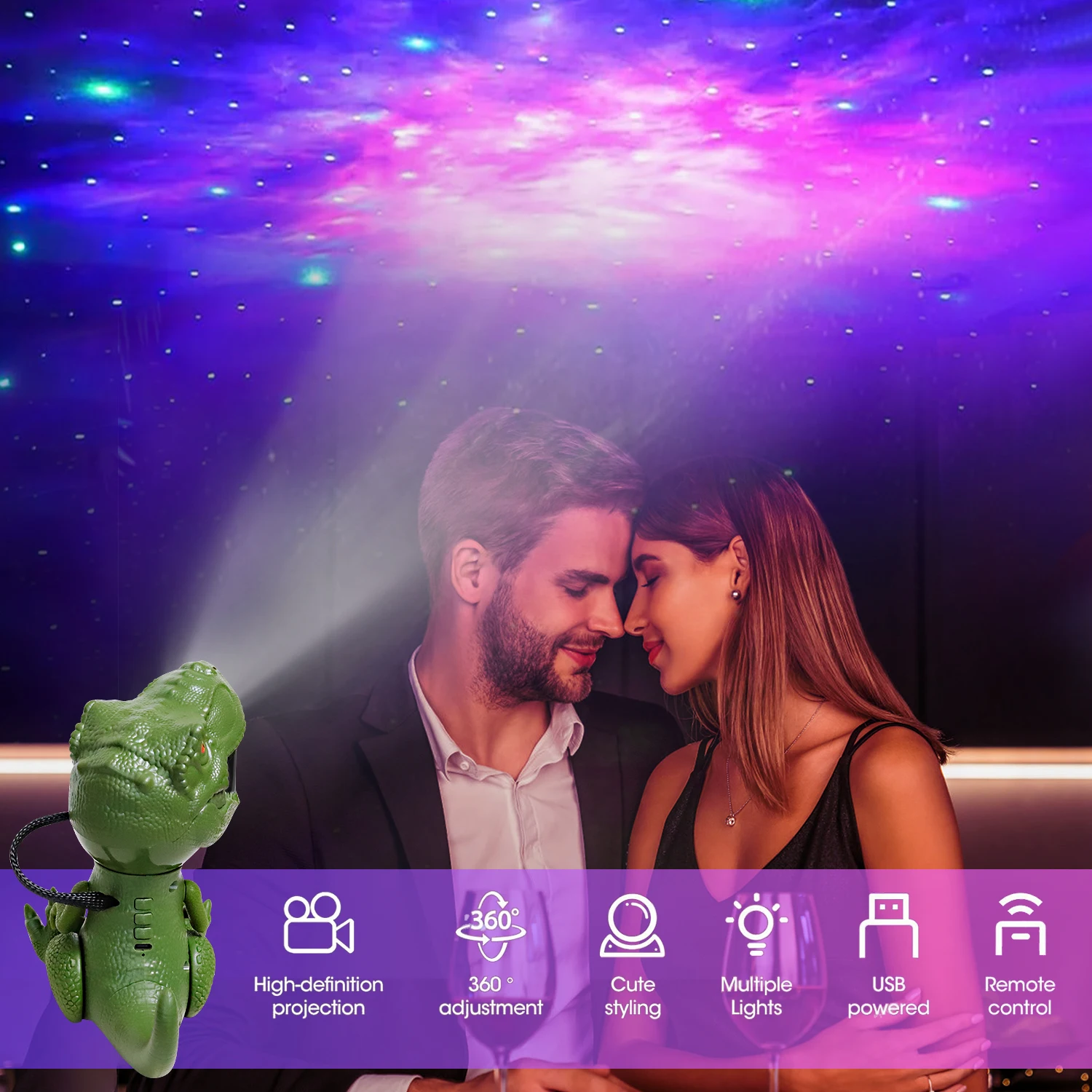 Lampu bintang dinosaurus t-rex, mainan suasana tyrannosaurus rex baru lampu proyeksi magnetik malam l