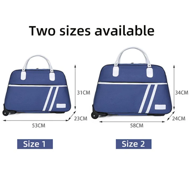 Travel Bags Short-trip Luggage Trolly Case Foldable Handbag Suitcase Oxford Waterproof With Wheels Large Capacity Trolley Bag