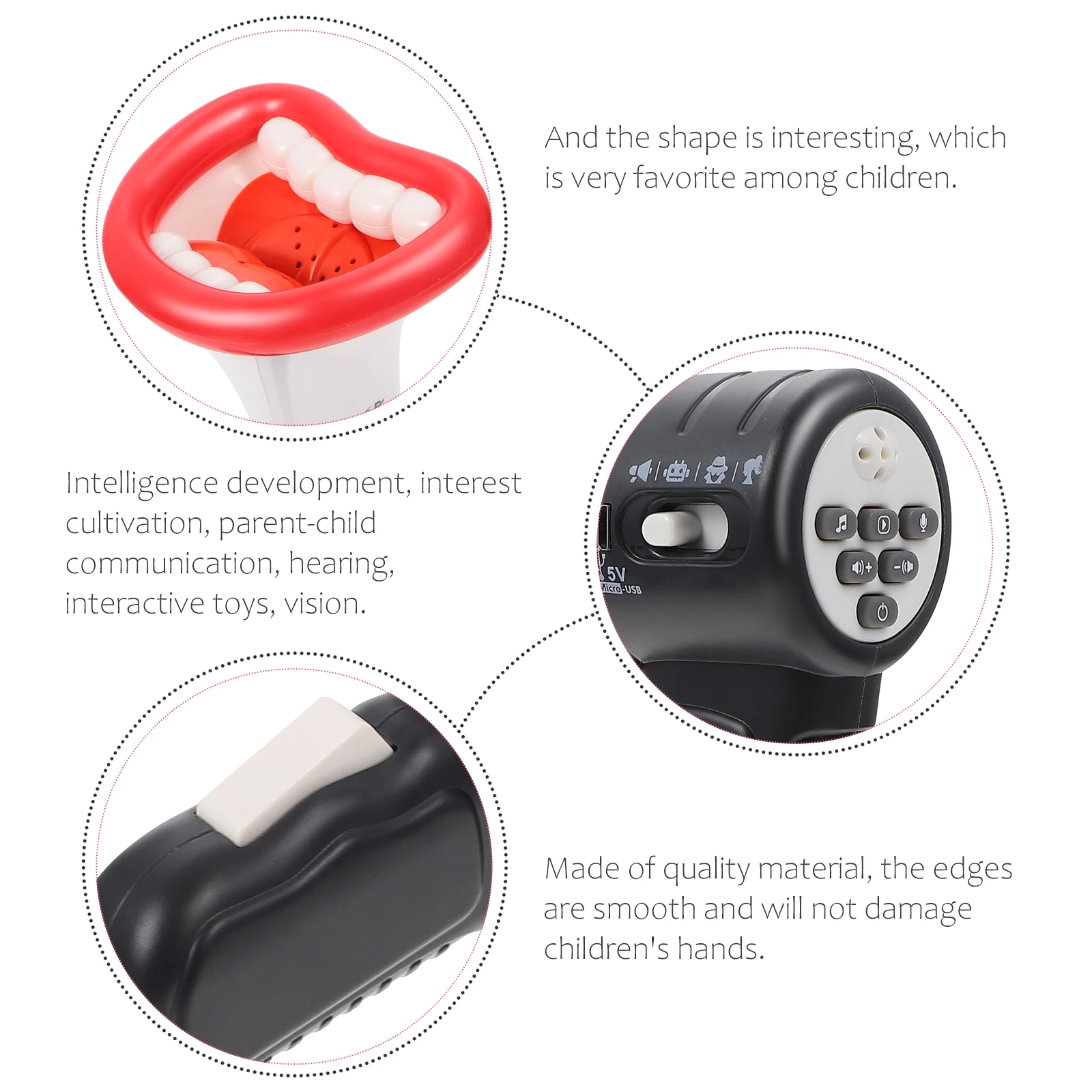 

Megaphone Toy Voice Amplifier White Abs Child Newborn Recording Player Loudspeaker Safe Environmental Bright Color Christmas