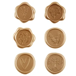 30pcs Olive Branch Love Tree Style Wax Seal Stickers Self-Adhesive Wedding Invitation Envelope Seal Gold Stickers For Decorating