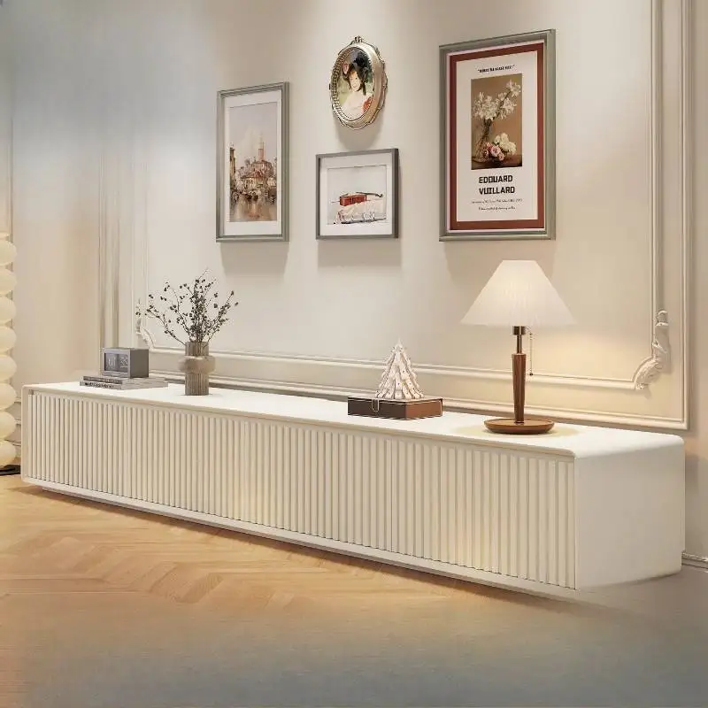 

Cute Sitting Room Decor Cabinet Simple Long Beige Designer Lightweight Tv Cabinet White Nordic Szafka Pod Telewizor Furniture