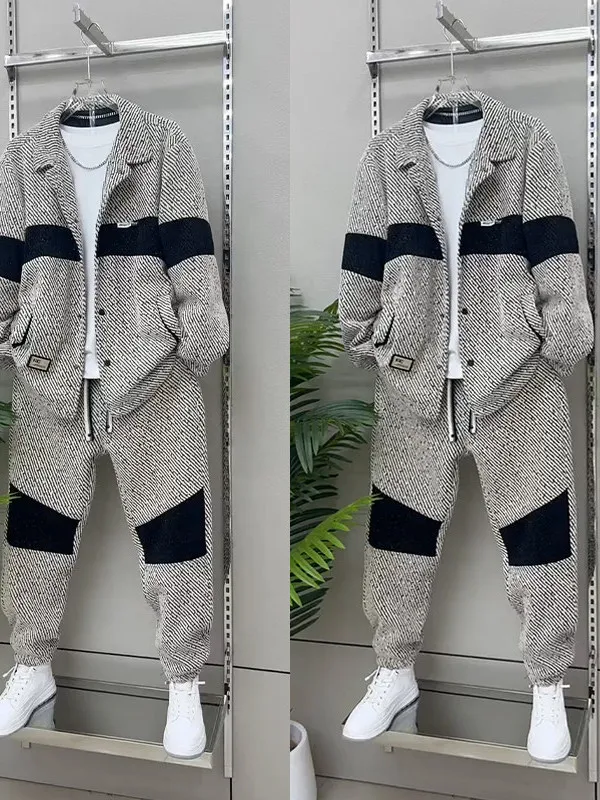 

High Quality Guangzhou Thirteen Lines Men's Sportswear Set Casual Two-Piece Suit Spring Autumn Versatile Outerwear Polyester ...